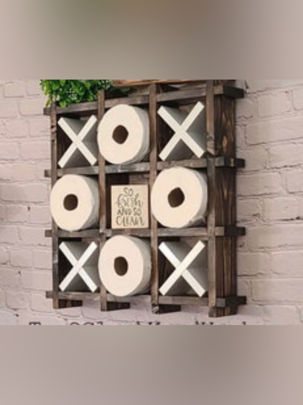CUSTOM/HANDMADE - Tic Tac Toe Toilet Paper Holder Decor